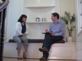 クラス分けテスト(oral interview)の様子